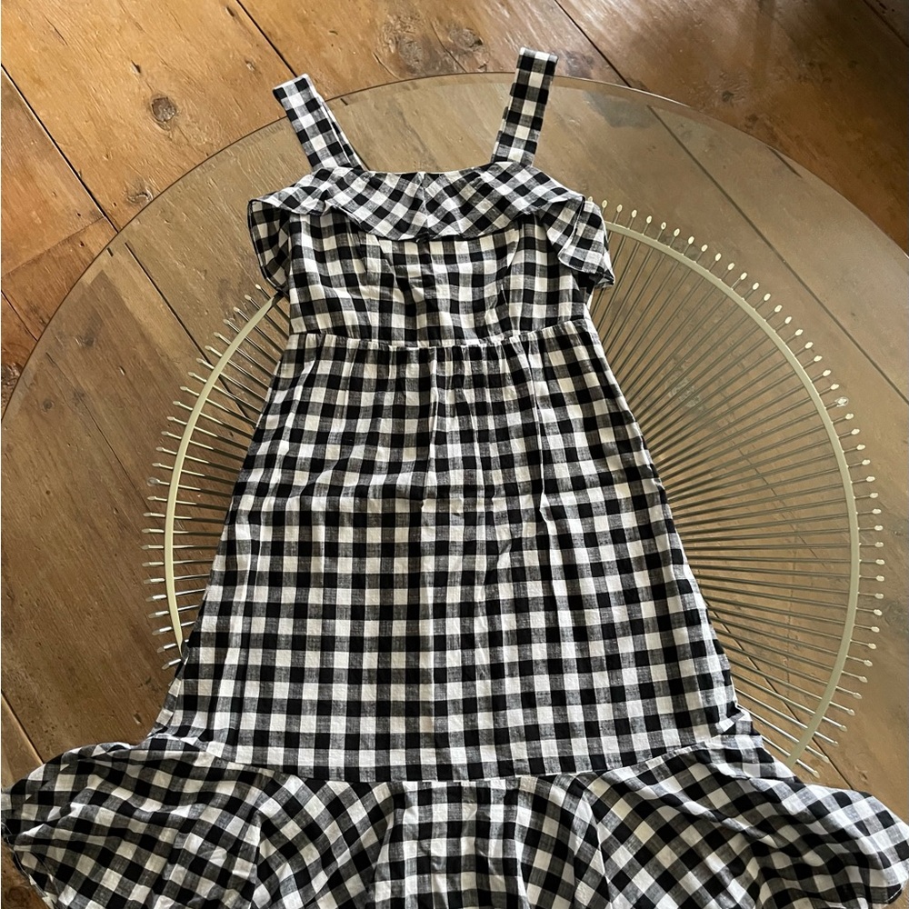J. Crew Black and White Gingham Dress